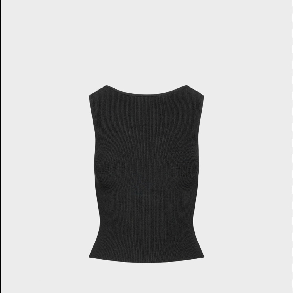 Aritzia sculpt knit boatneck backless top size small